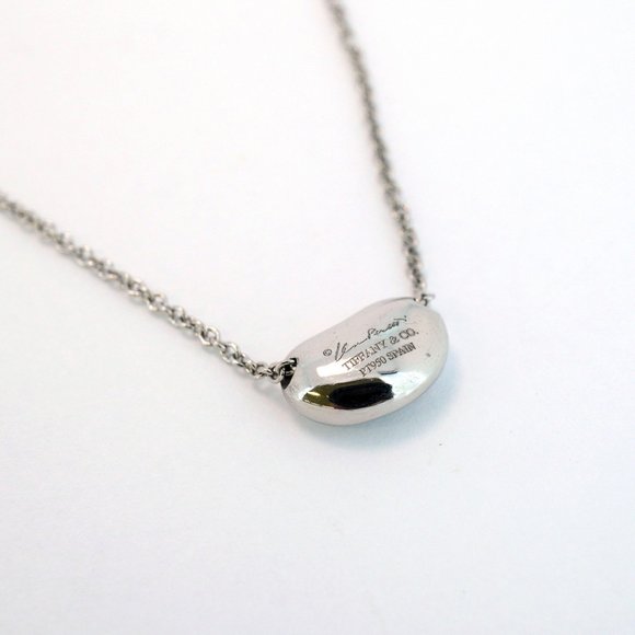 Tiffany Necklace Bean Pt950 Platinum Diamond Ladies - Picture 2 of 7